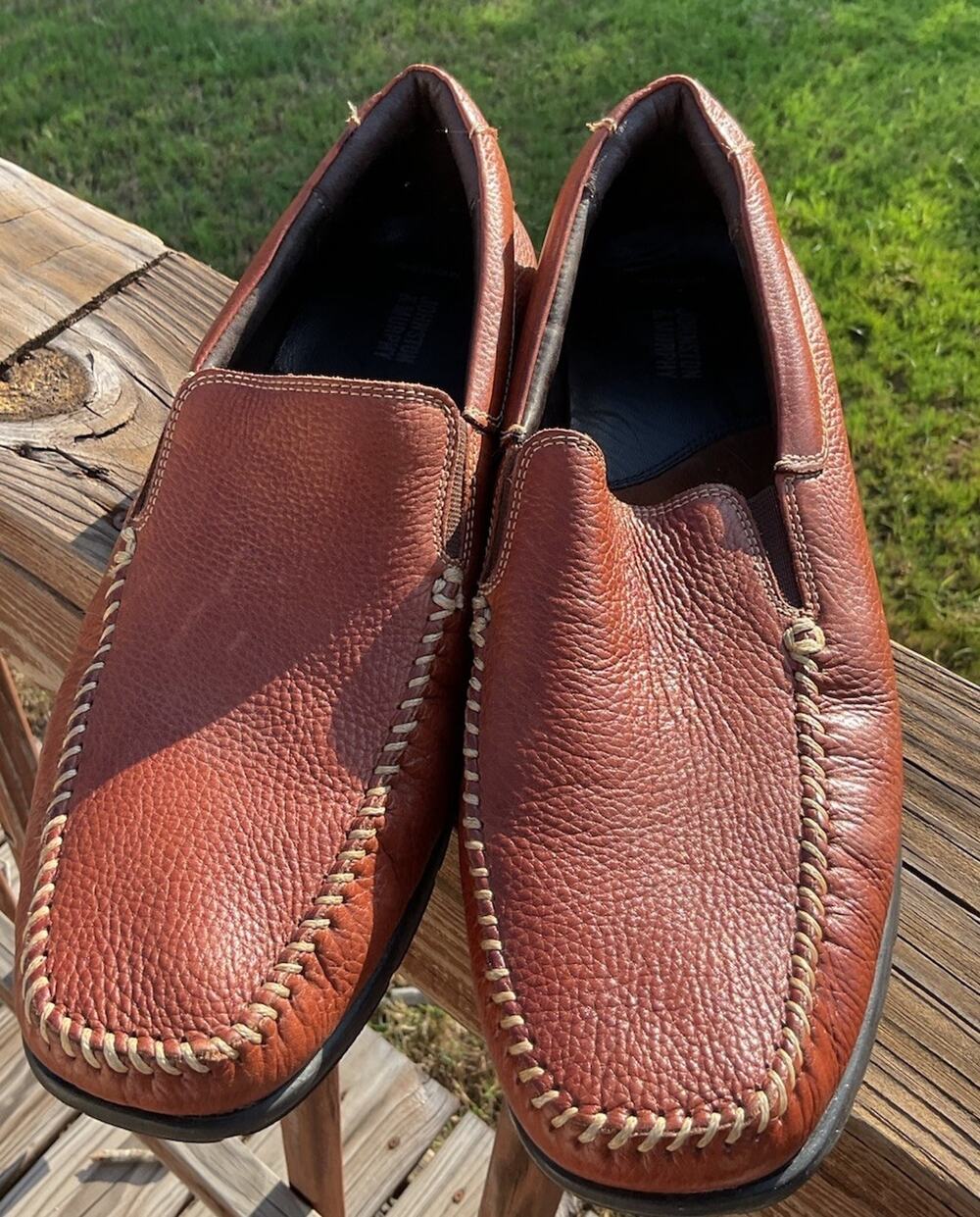 Johnston & Murphy Cort Venetian Tan Leather Loafer Cushioned Sheepskin 13D